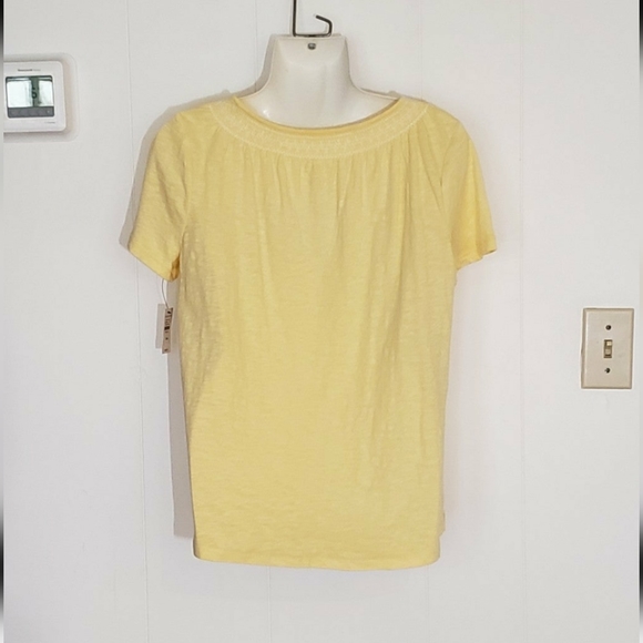 TALBOTS SMOCKED NECKLINE T-SHIRT - Picture 4 of 6